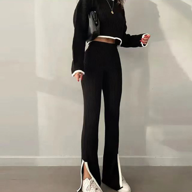 Women’s Casual Color-Block Two-Piece Set