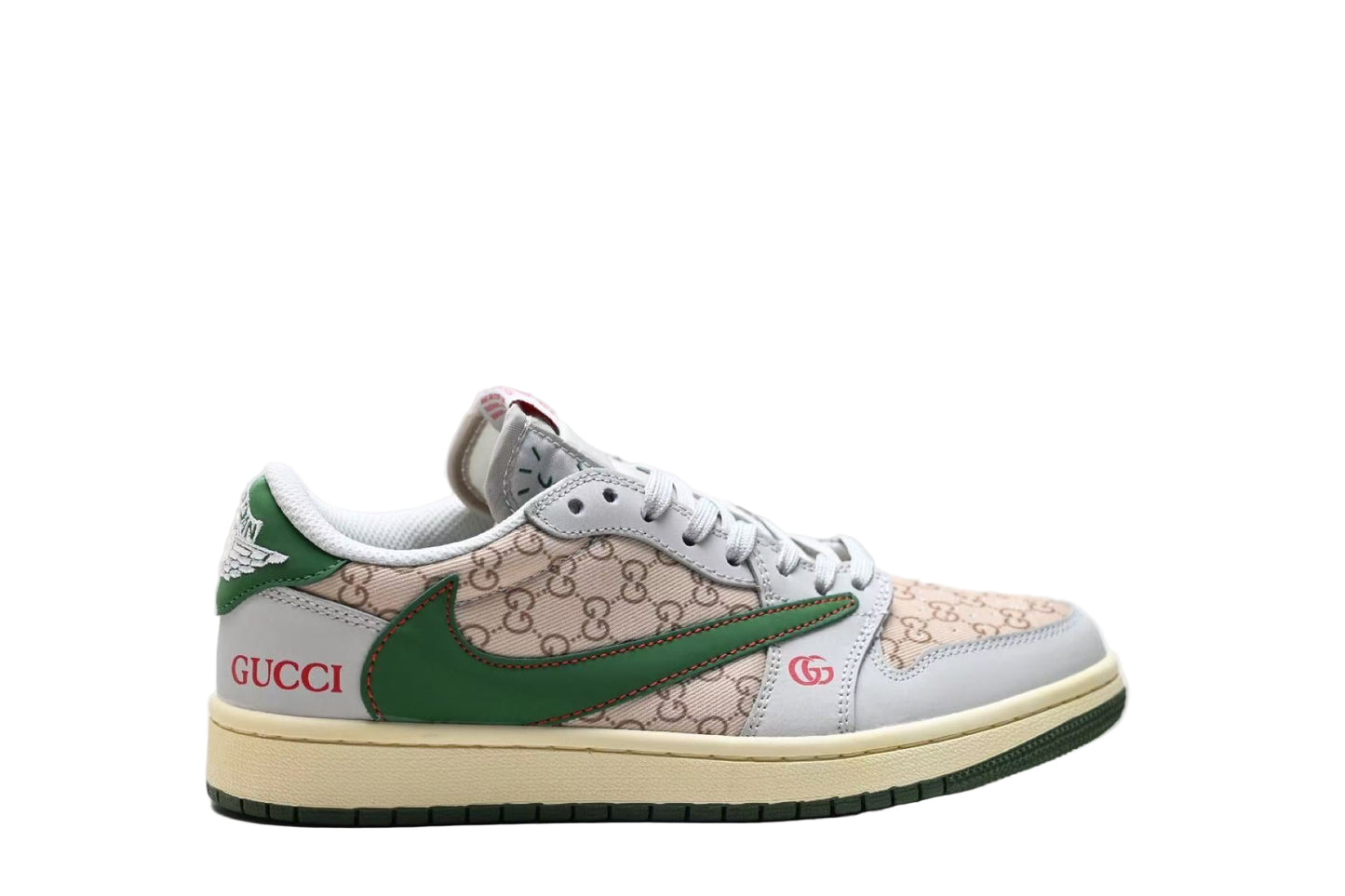 Travis Scott x Air Jordan 1 Retro Low OG “Cactus Jack” – Custom Gucci Edition