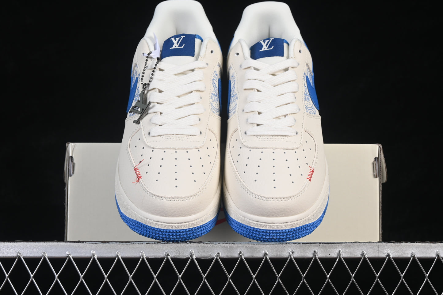 Custom Low-Top Sneaker – White & Blue