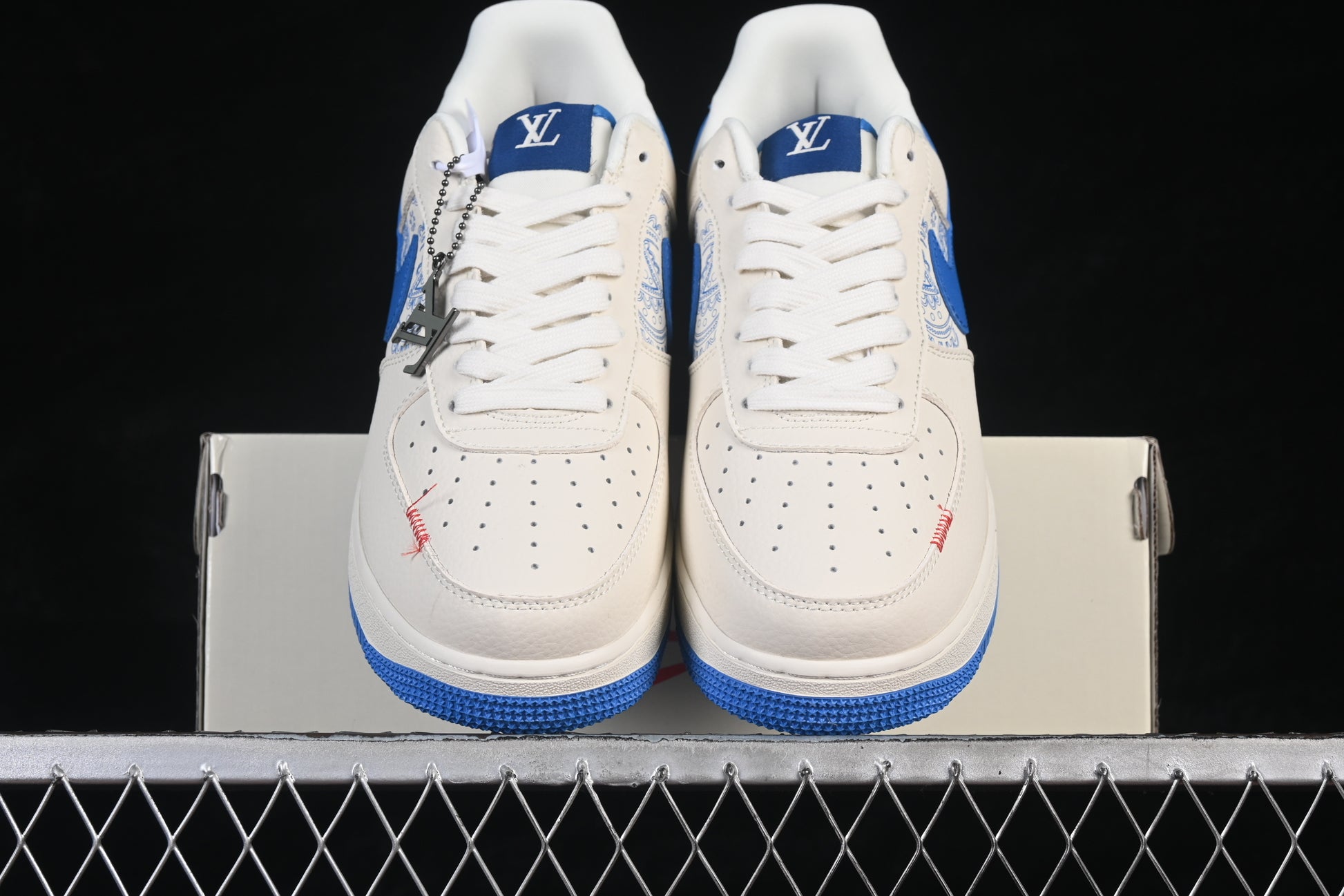 Custom Low-Top Sneaker – White & Blue