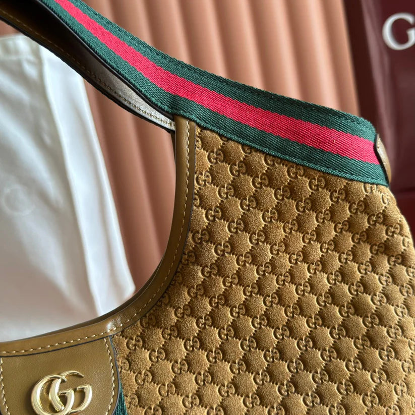 2025 Giglio SmallTote Bag 25cm Brown Red Suede Canvas