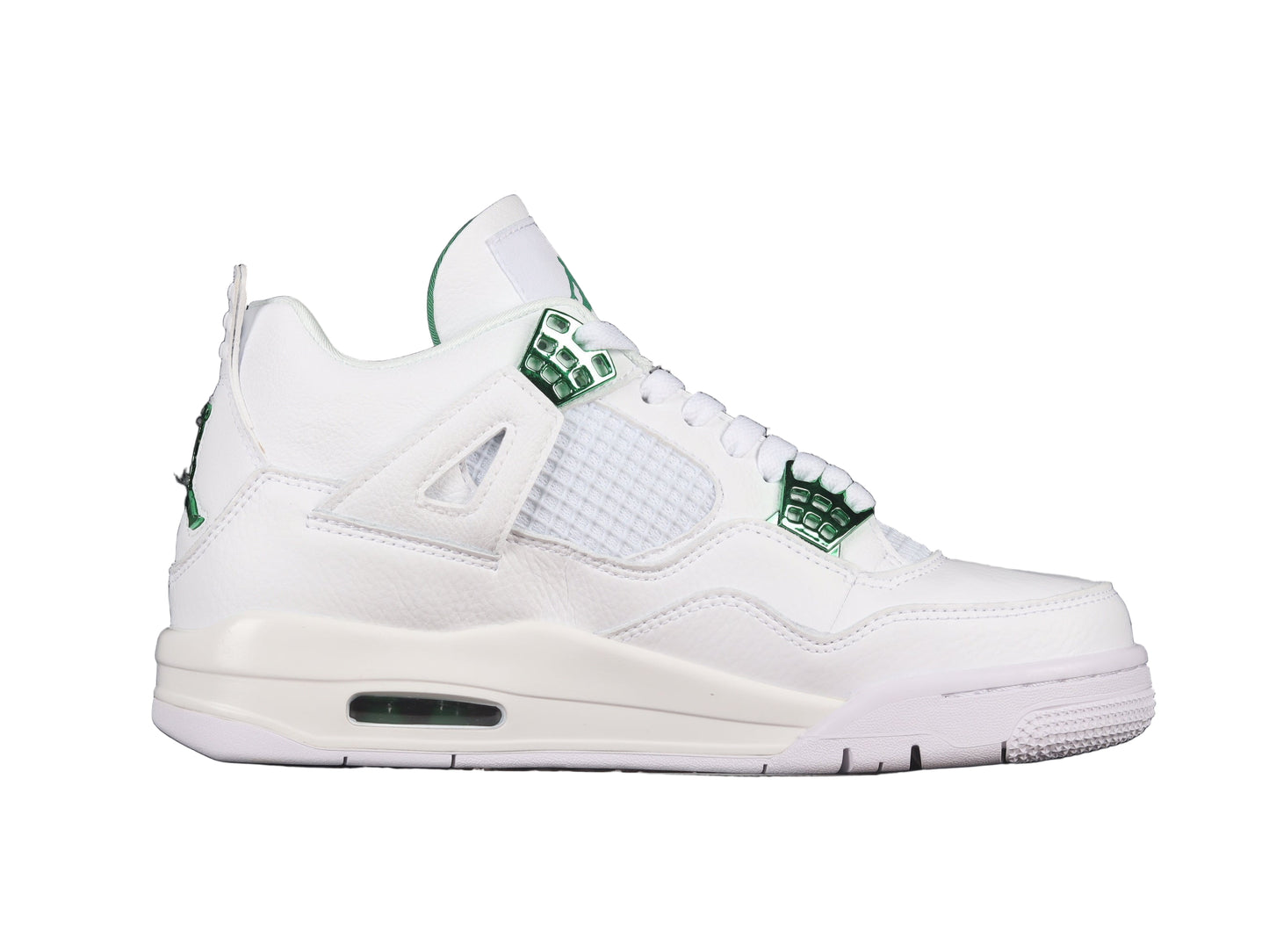 “Metallic Green Retro Sneaker – Style 408452-113 White & Emerald Accents”