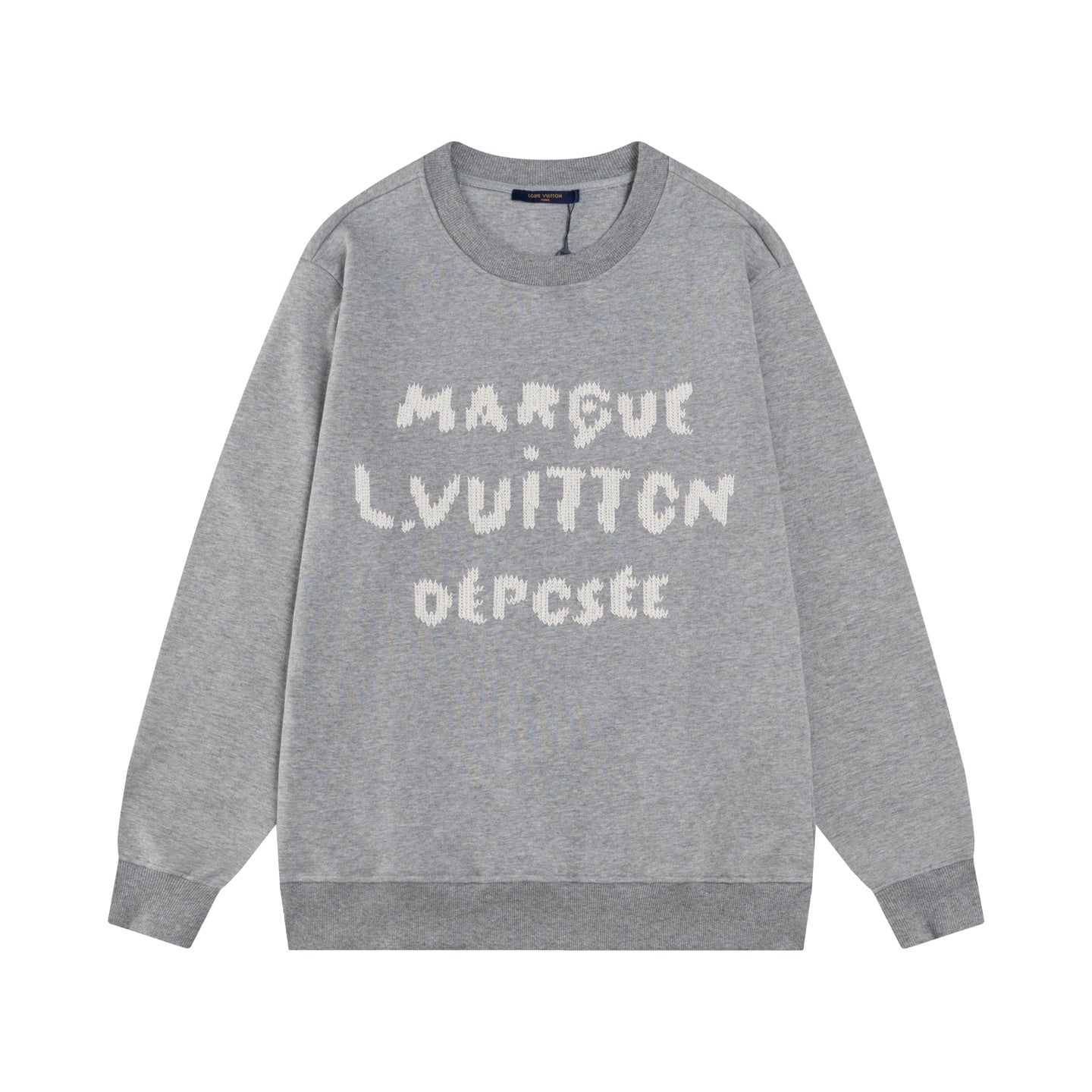 Luxury Embroidered Signature Sweatshirt – Gray & White Edition