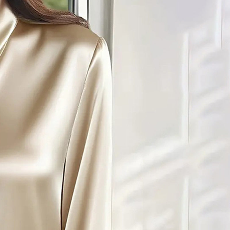 Women's Ribbon Detail Blouse, Lightweight Business Casual Shirt