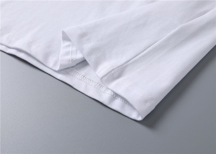 Luxury Striped Graphic T-Shirt – Interlocking-Inspired Cotton Tee