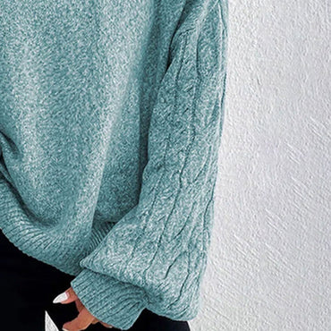 Women's Cold Shoulder Sweater - High Neck Cut Out Pullover Long Sleeve Top