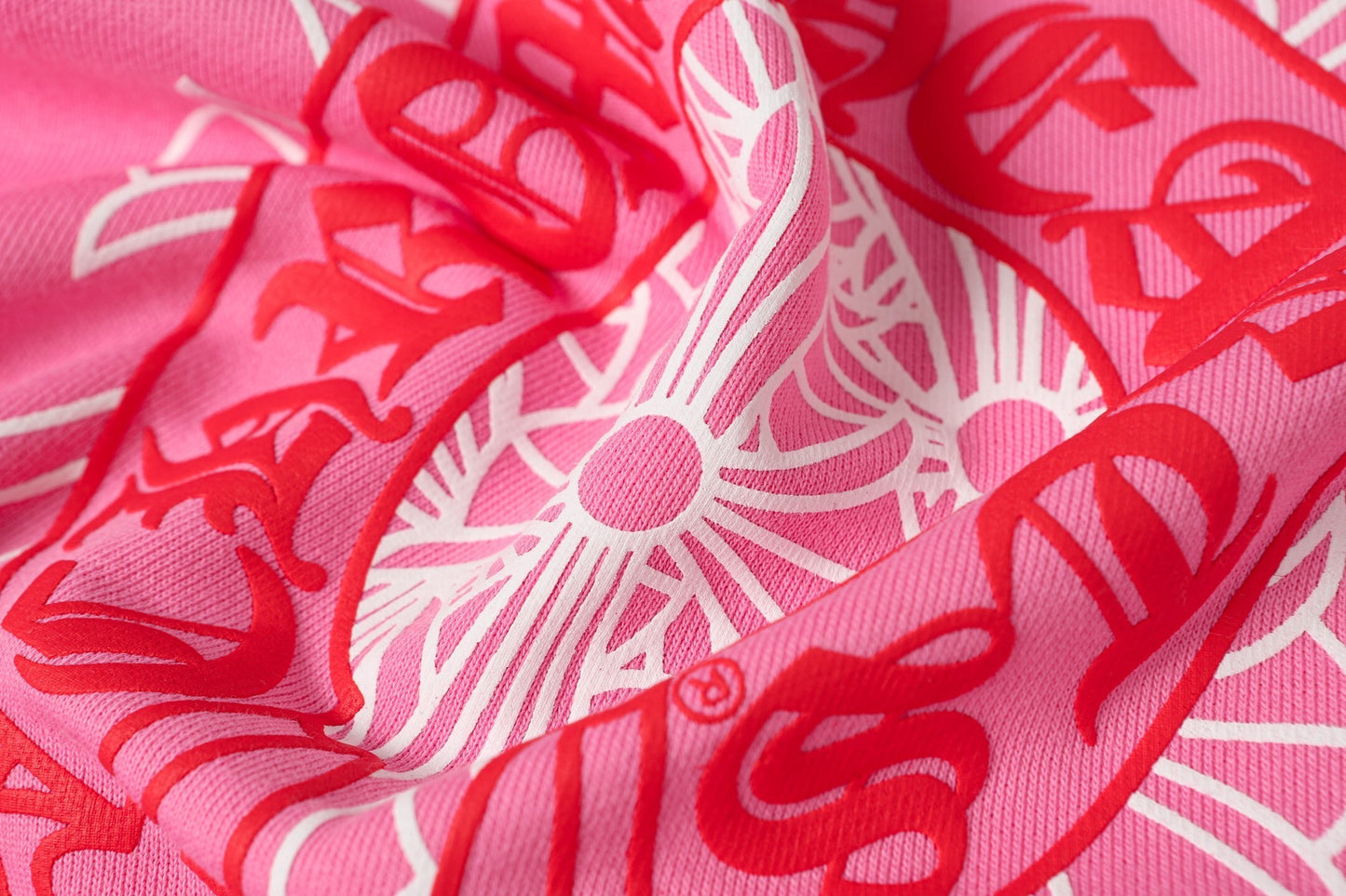 Pink Heavyweight Hoodie with Red Graphic Logo – Premium Streetwear Style - TruVybe Essentials