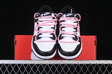 Custom Low-Top Sneaker – Black, White & Pink