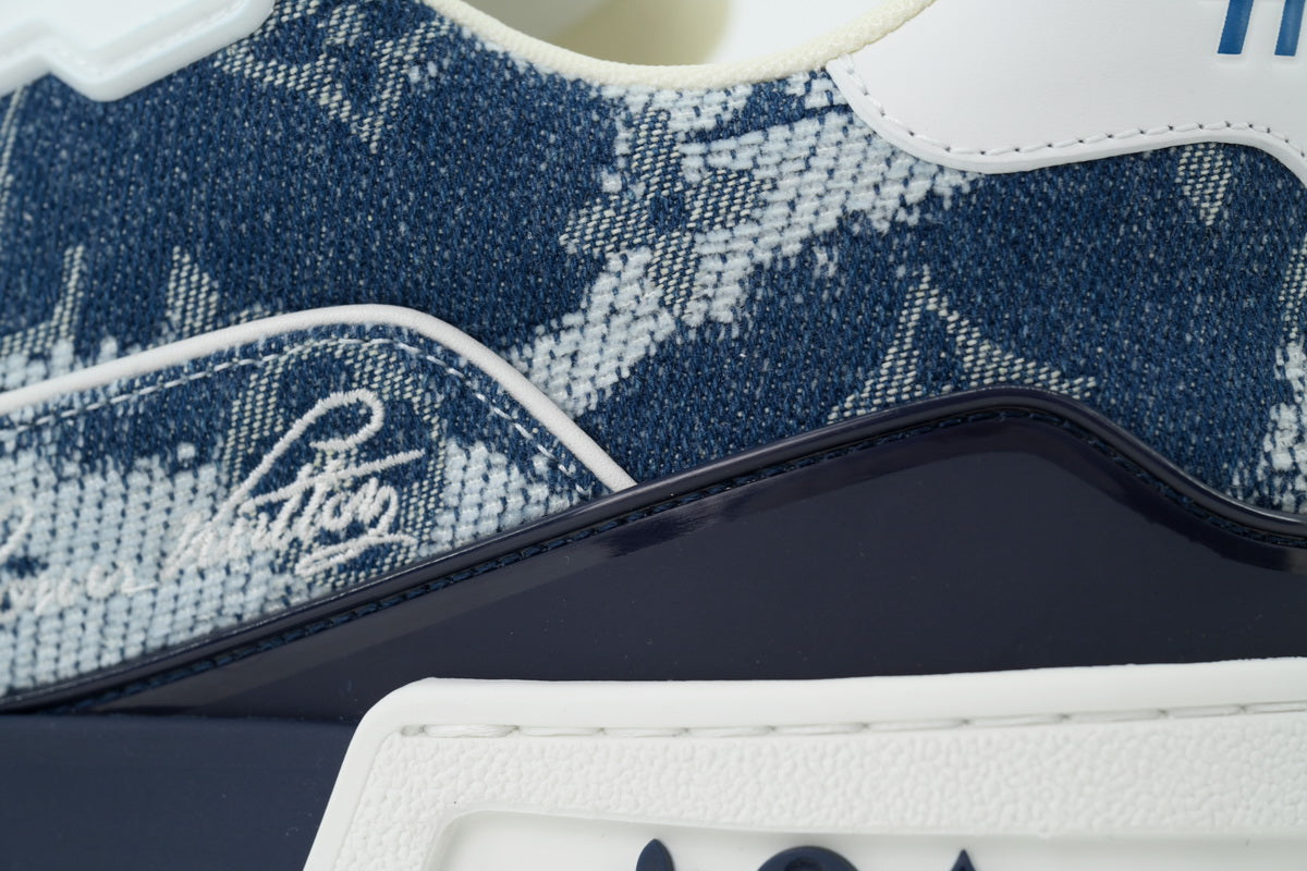 Luxury Blue Monogram Denim Low Top
