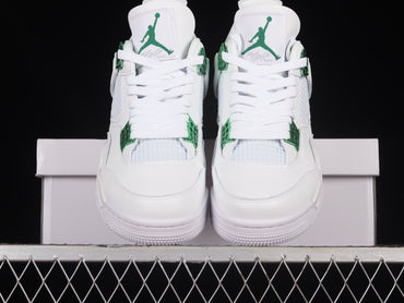 “Metallic Green Retro Sneaker – Style 408452-113 White & Emerald Accents”