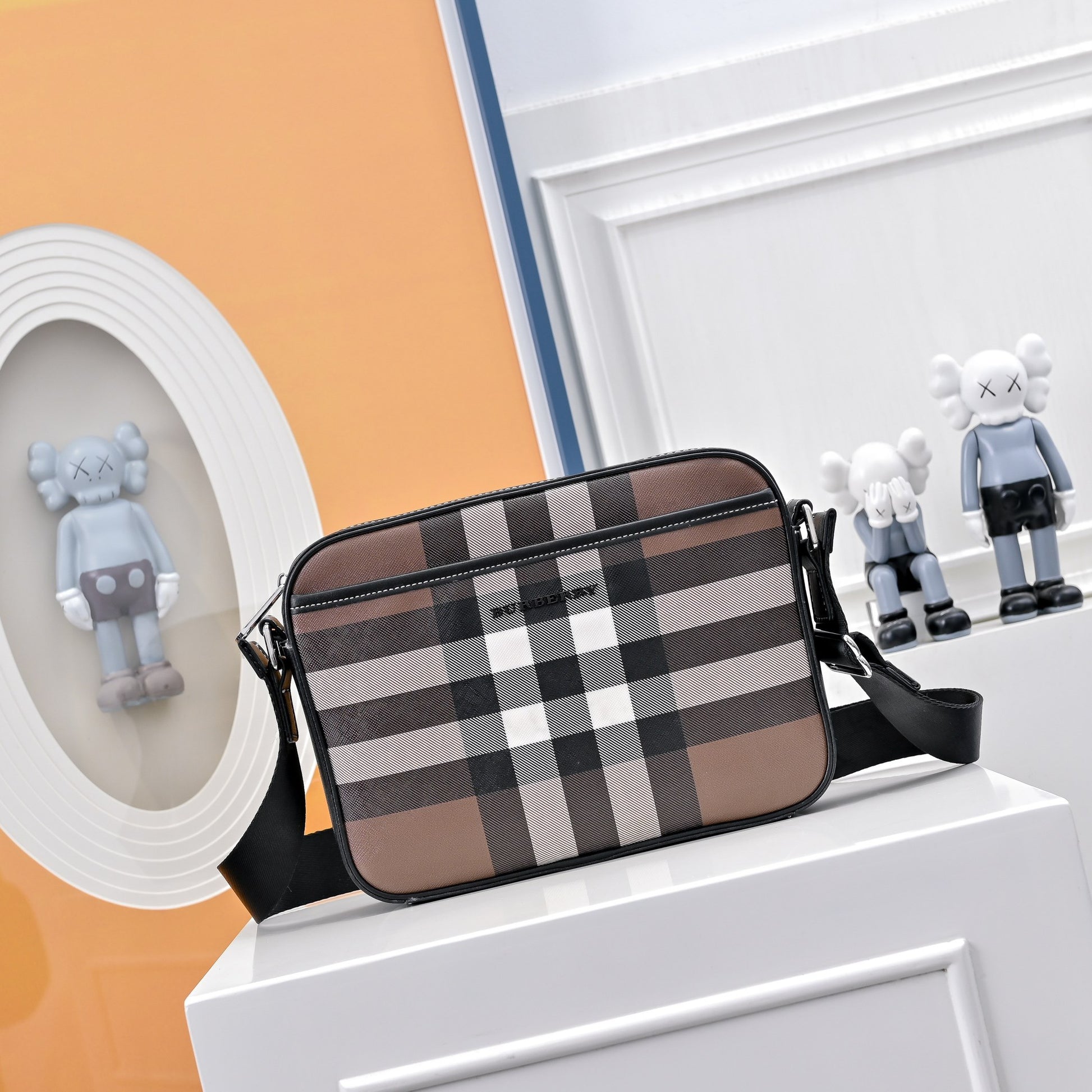 Plaid Crossbody Messenger Bag