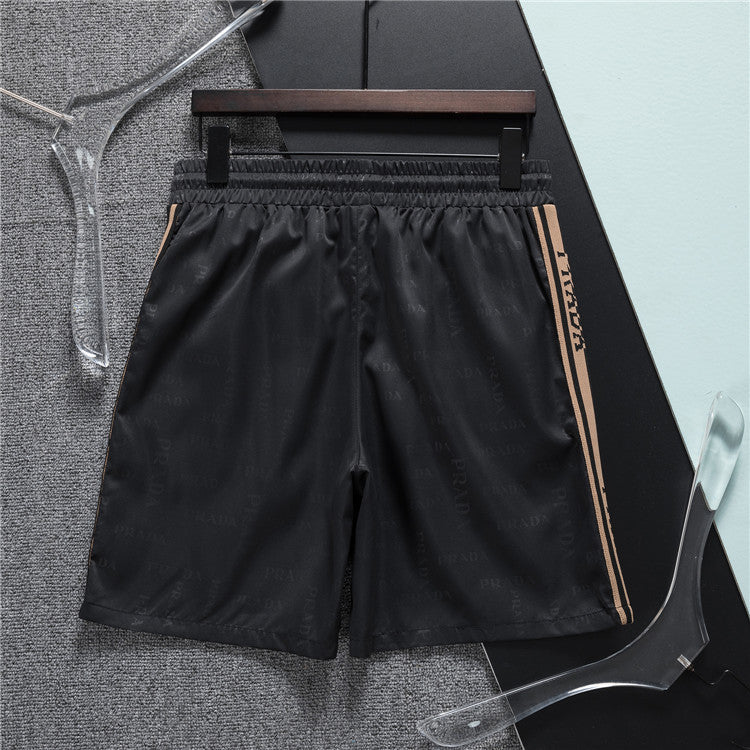 Premium Black Drawstring Shorts with Side Stripe Detail