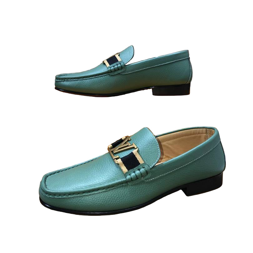 Major Loafer Mule • Khaki Green Epi Grain Calf Leather • Blake Construction