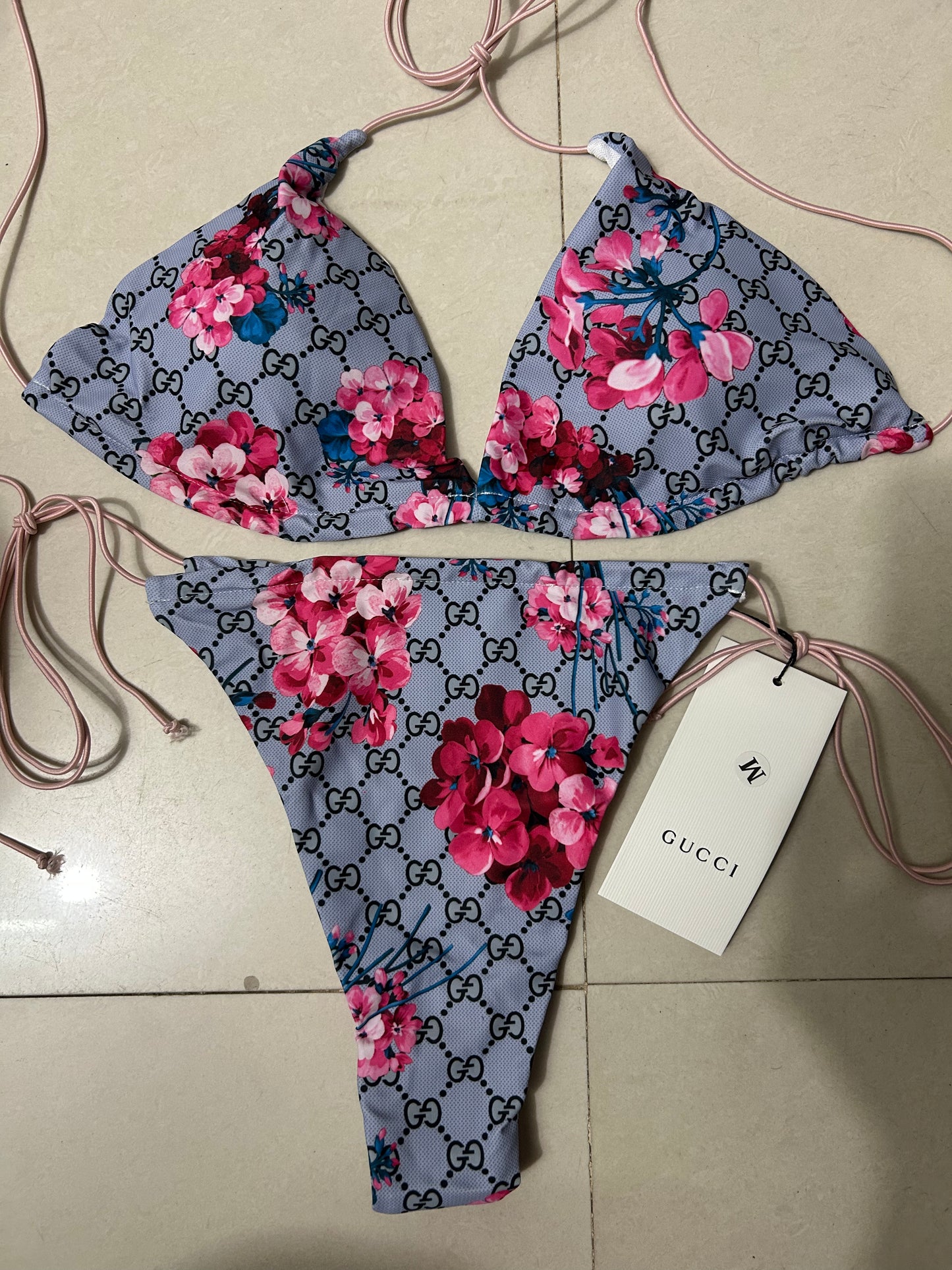 Floral Tie-Side Bikini Set