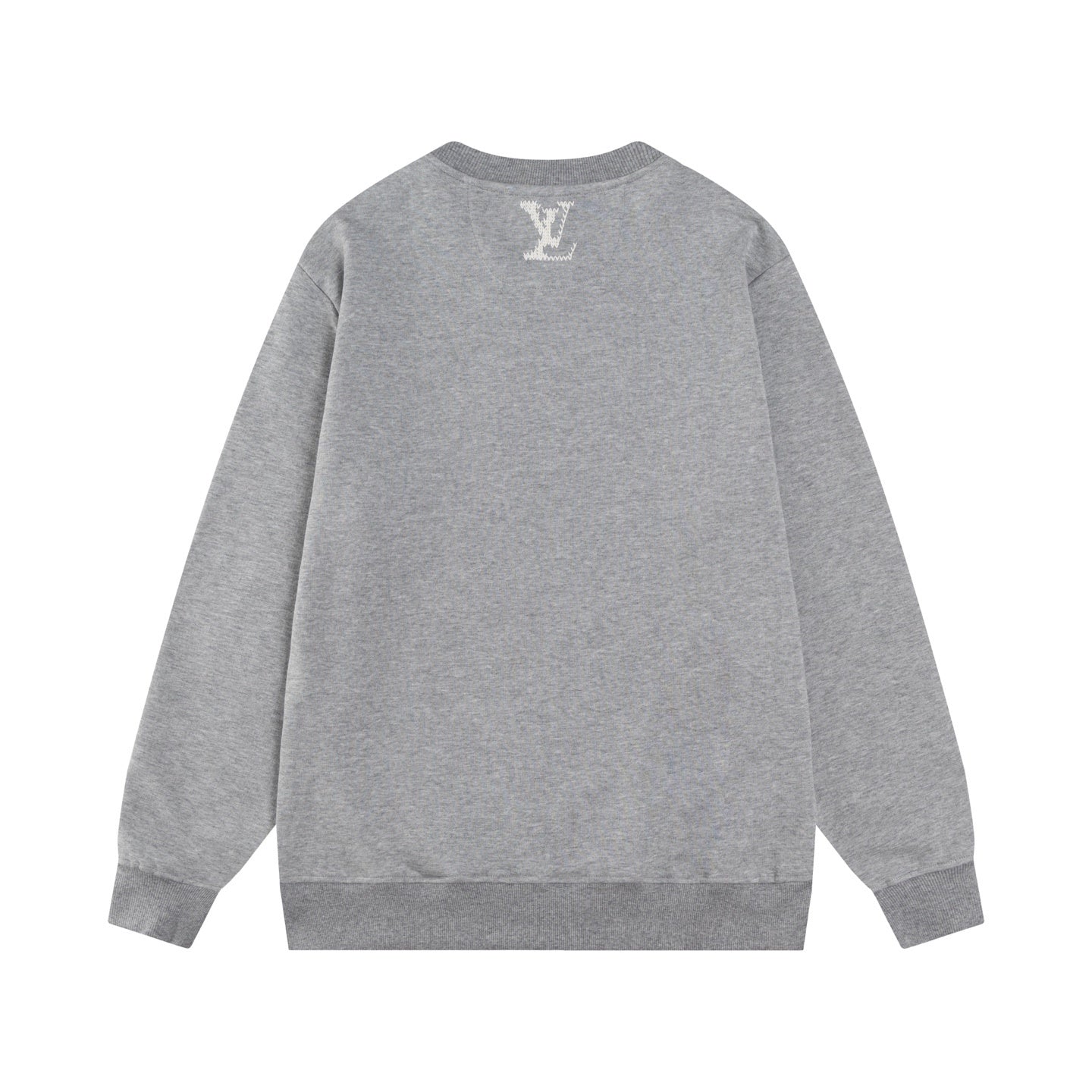 Luxury Embroidered Signature Sweatshirt – Gray & White Edition