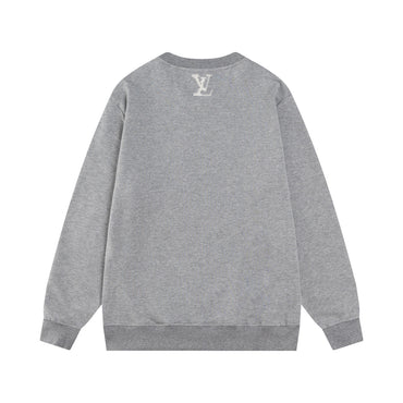 Luxury Embroidered Signature Sweatshirt – Gray & White Edition