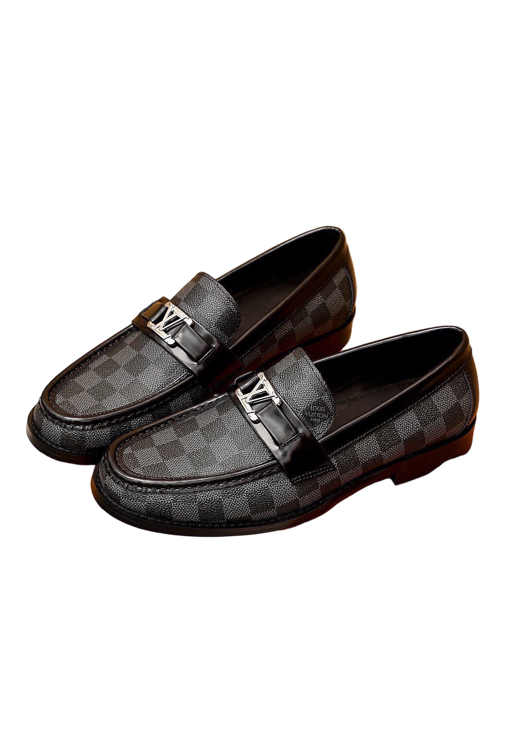 Major Loafer Damier Canvas & Dark-Brown Glazed Calf-Leather