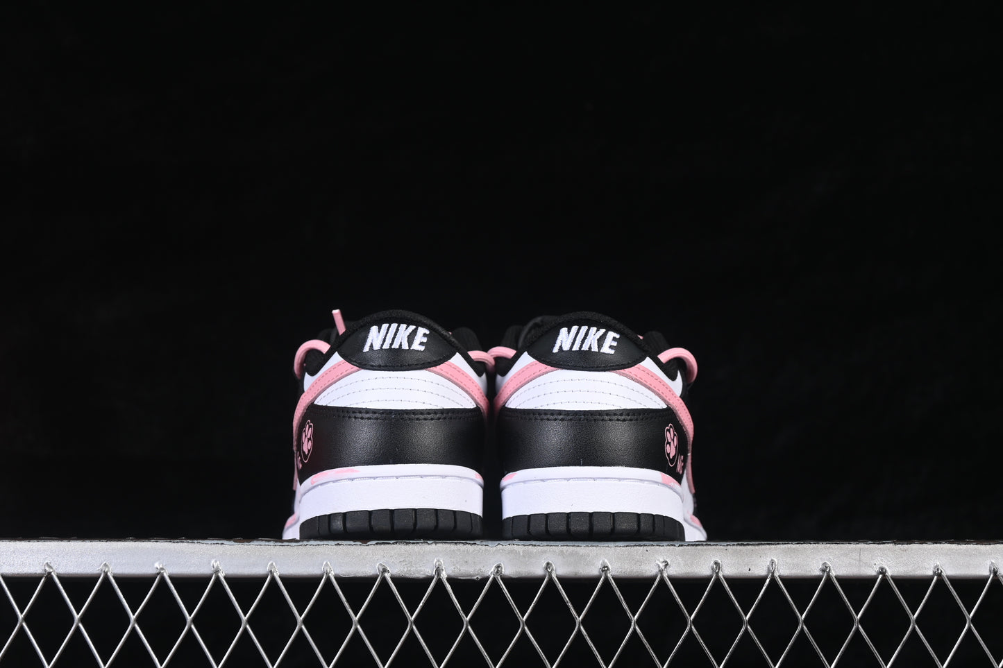 Custom Low-Top Sneaker – Black, White & Pink
