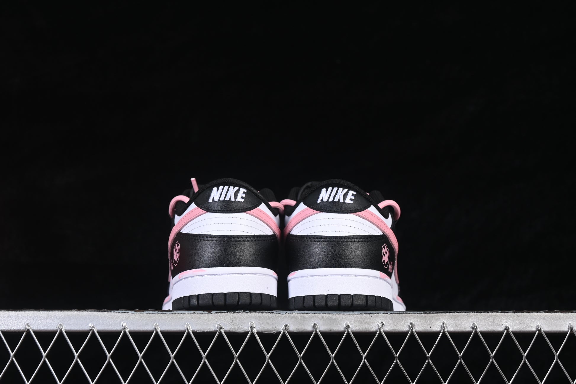 Custom Low-Top Sneaker – Black, White & Pink