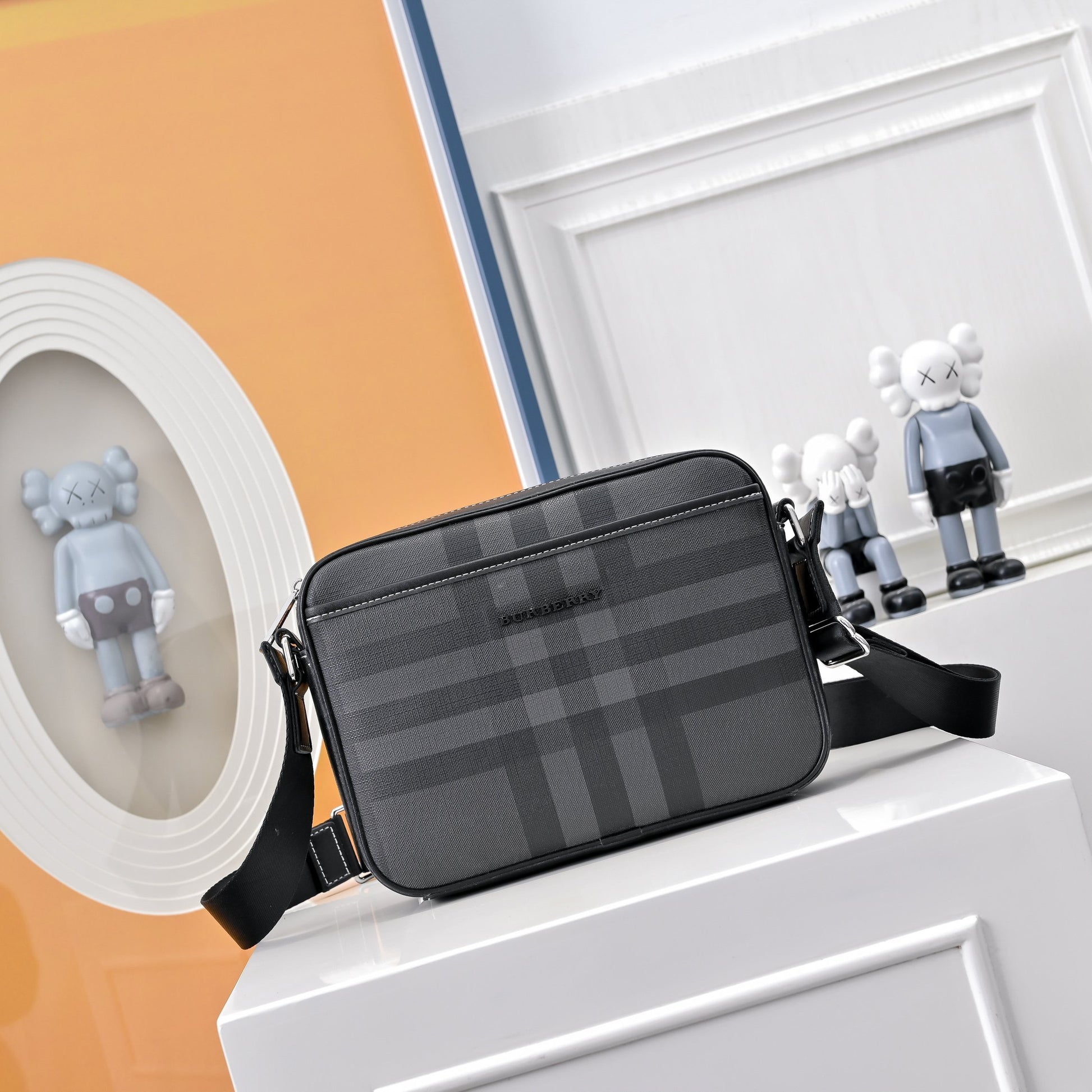 Plaid Crossbody Messenger Bag