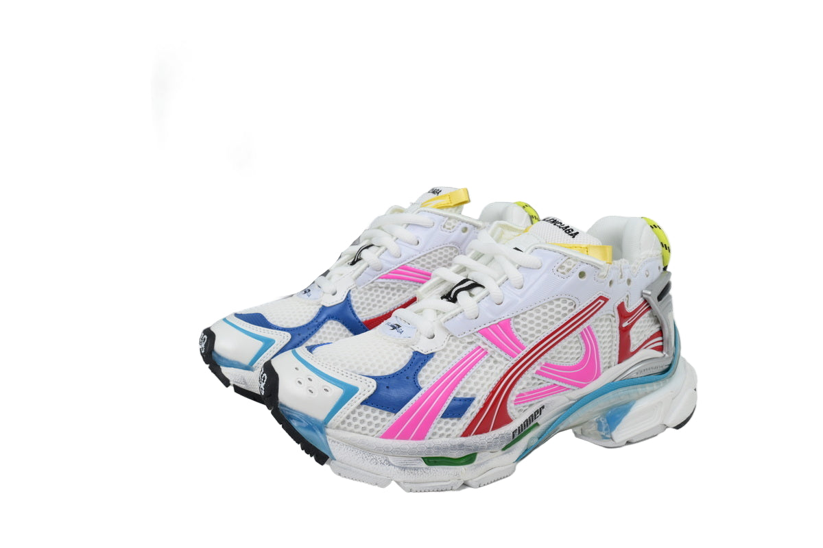 Colorful sneakers with a box in the background