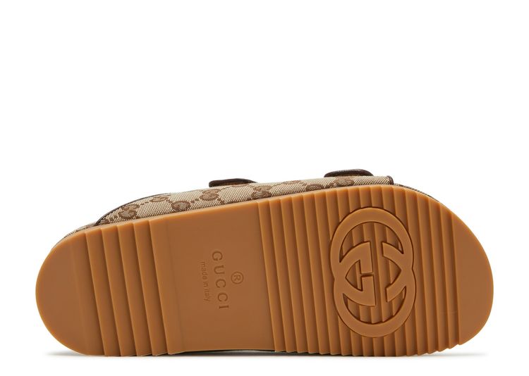 Beige Canvas Strap Slide Sandals – GG Supreme Web Sandals