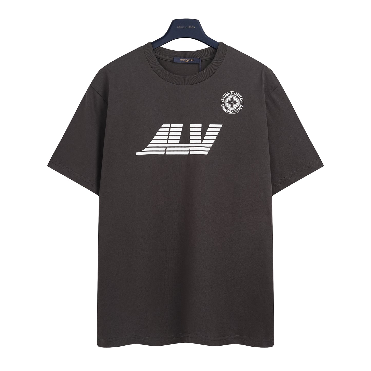 Washed Printed Cotton T-Shirt – Dark Ebony Vintage Graphic Tee with Signature Prints
