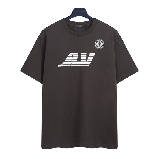 Washed Printed Cotton T-Shirt – Dark Ebony Vintage Graphic Tee with Signature Prints