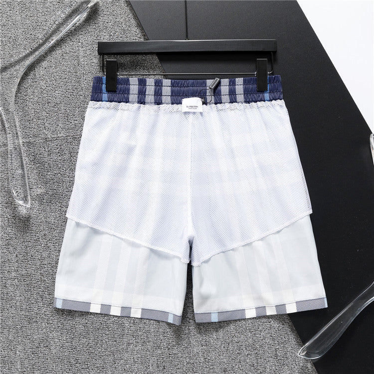 Swim Shorts Plaid Matching Set – Premium Short Sleeve Tee & Drawstring