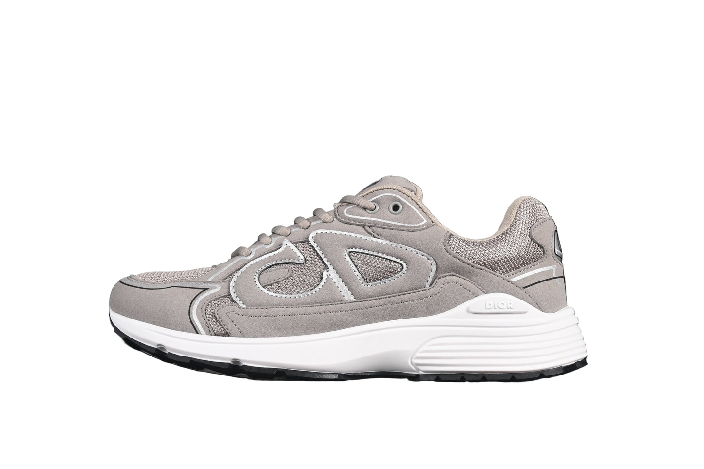 Gray sneaker on a black background