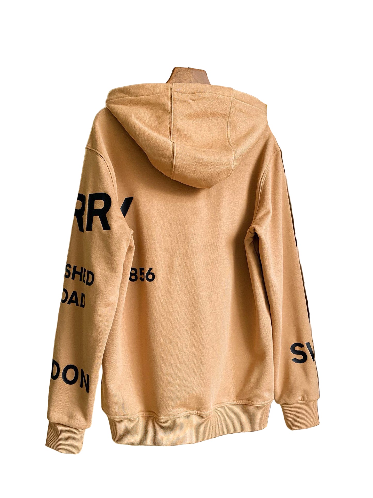 Oversized Cotton Hoodie – Camel Tan Street Print Edition