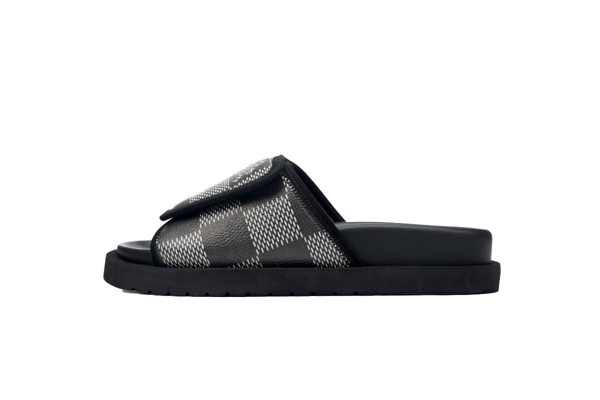 Miami Mule – Black & White Checkered (Damier) Monogram Slide