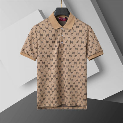 Luxury Monogram-Inspired Polo & Shorts Set – Beige - Black - White