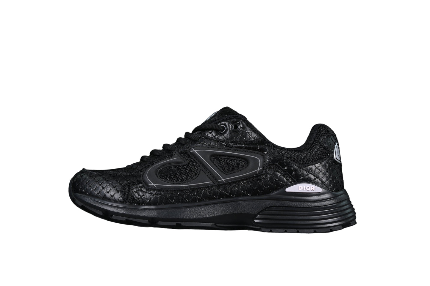 Black sneaker on a black background