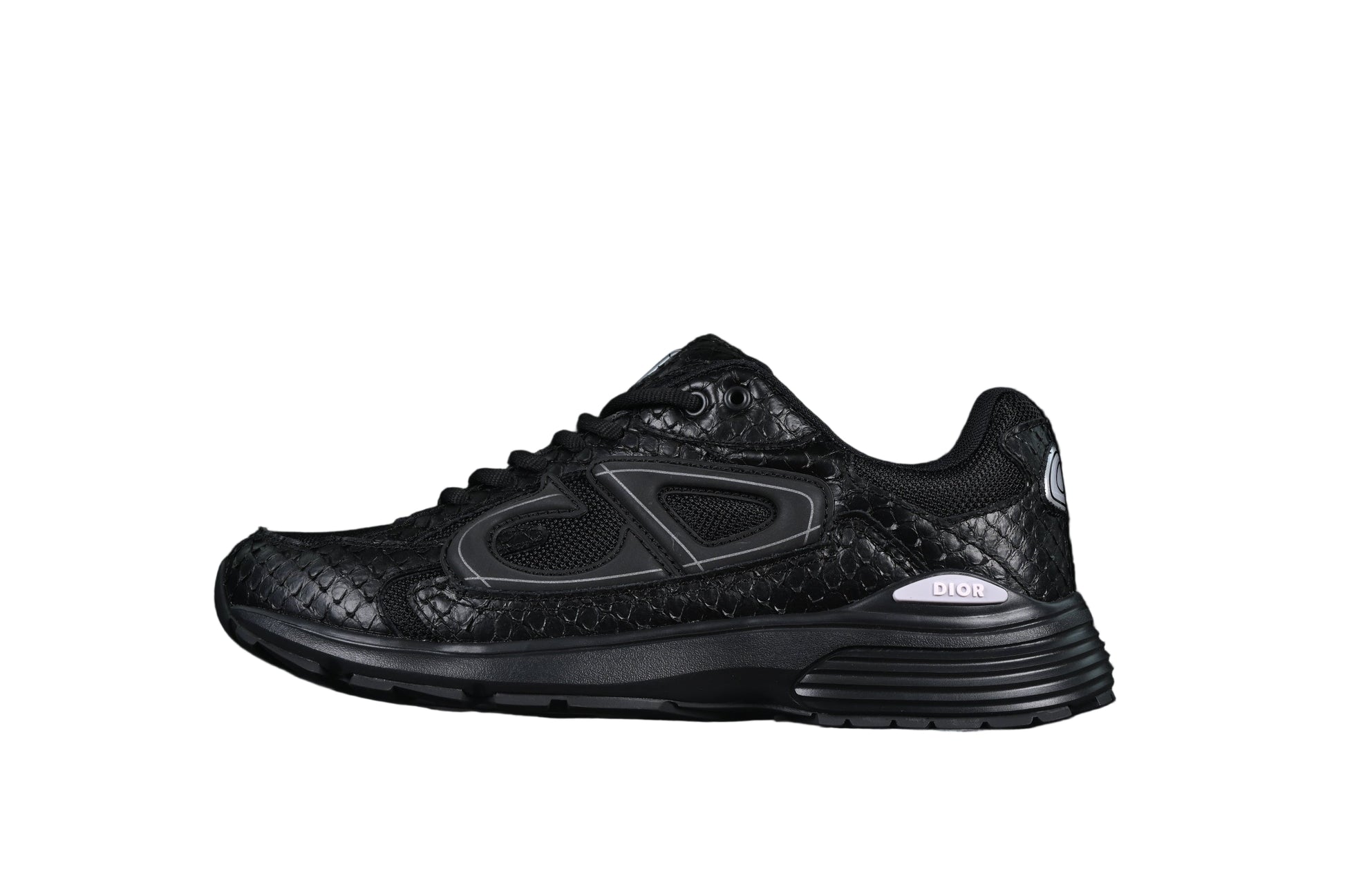 Black sneaker on a black background