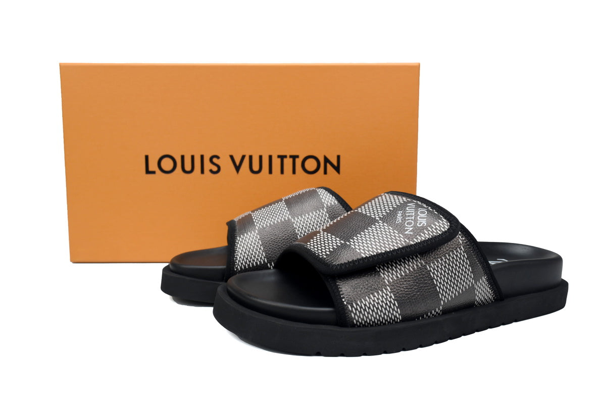 Miami Mule – Black & White Checkered (Damier) Monogram Slide