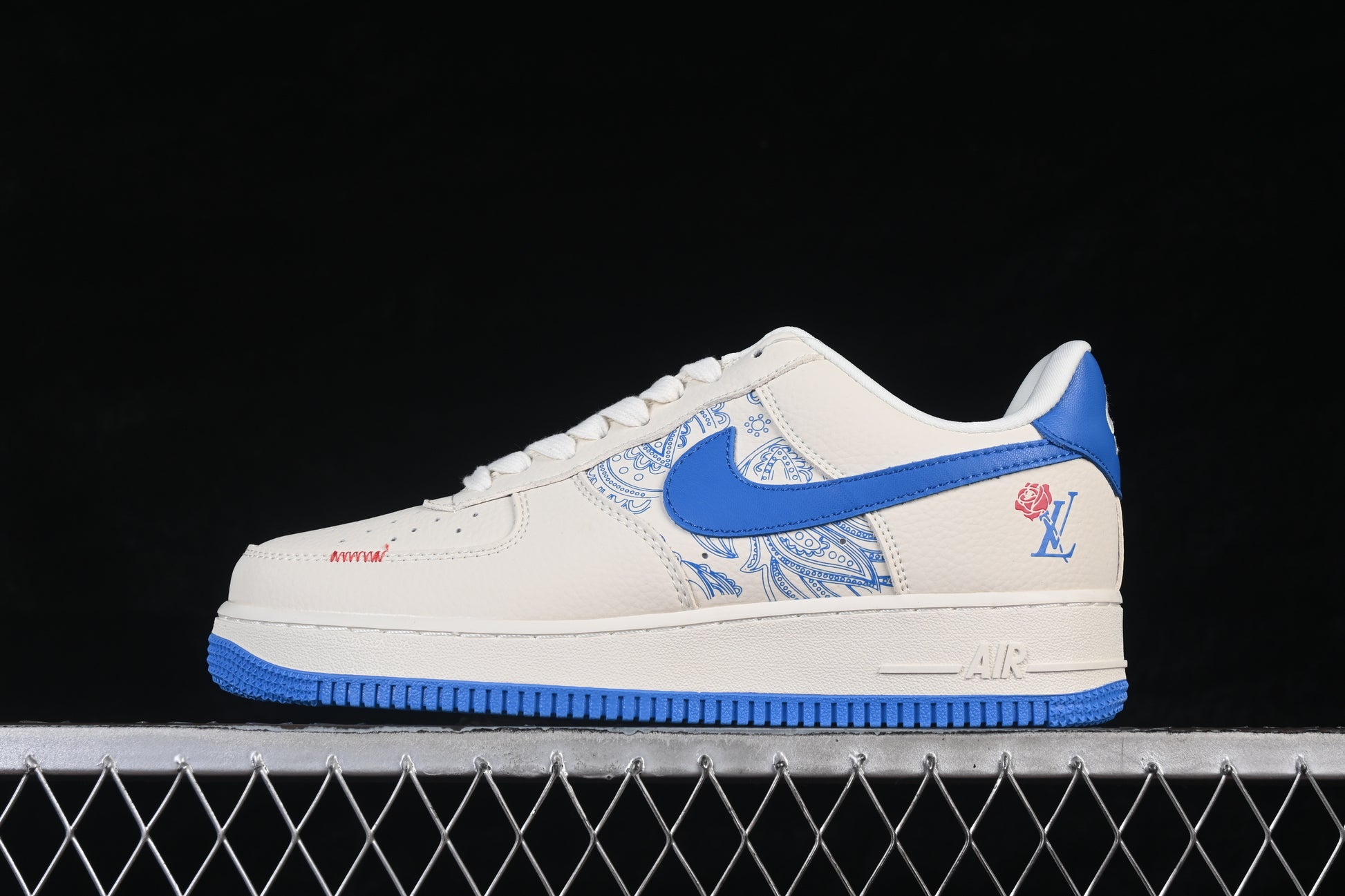 Custom Low-Top Sneaker – White & Blue