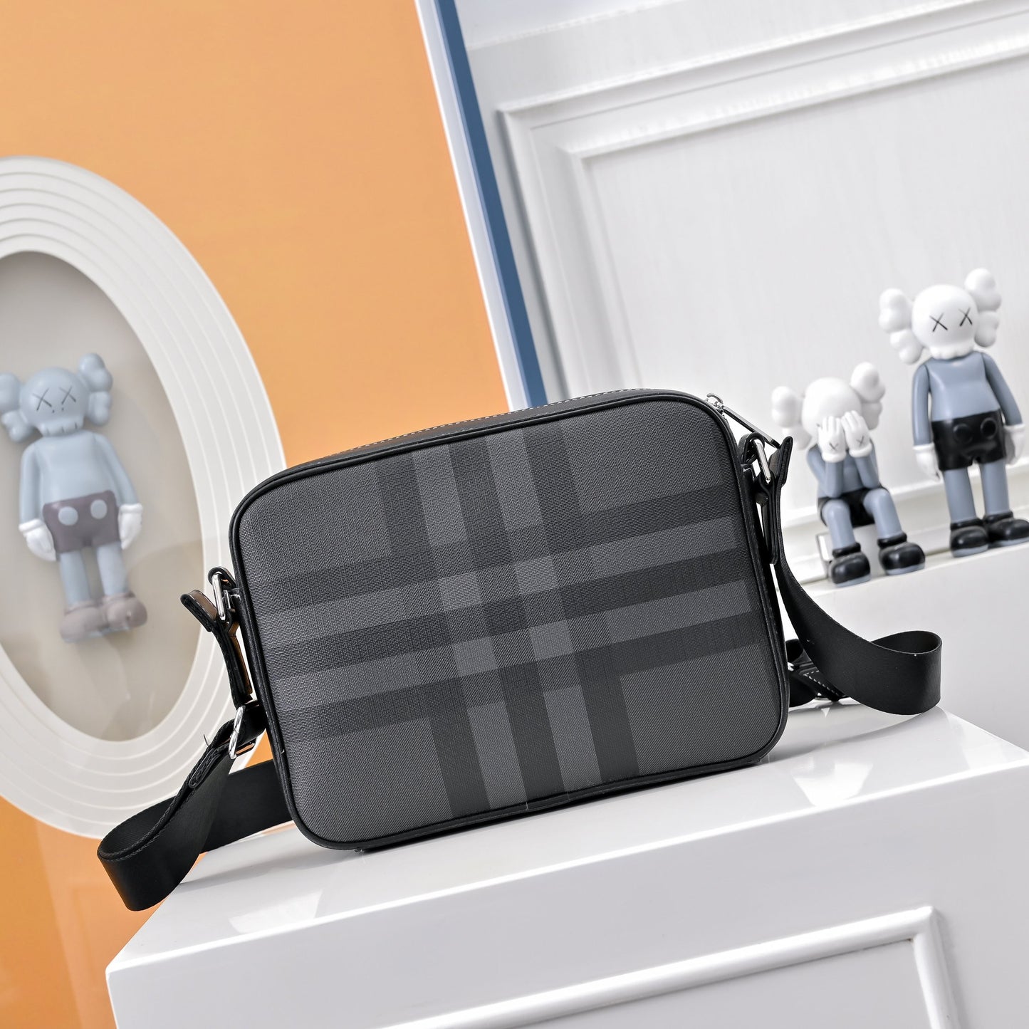 Plaid Crossbody Messenger Bag