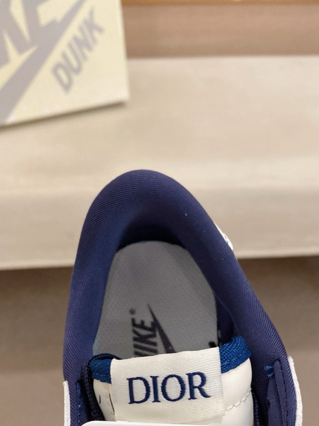 Custom Blue Monogram-Inspired Low-Top Leather Sneakers