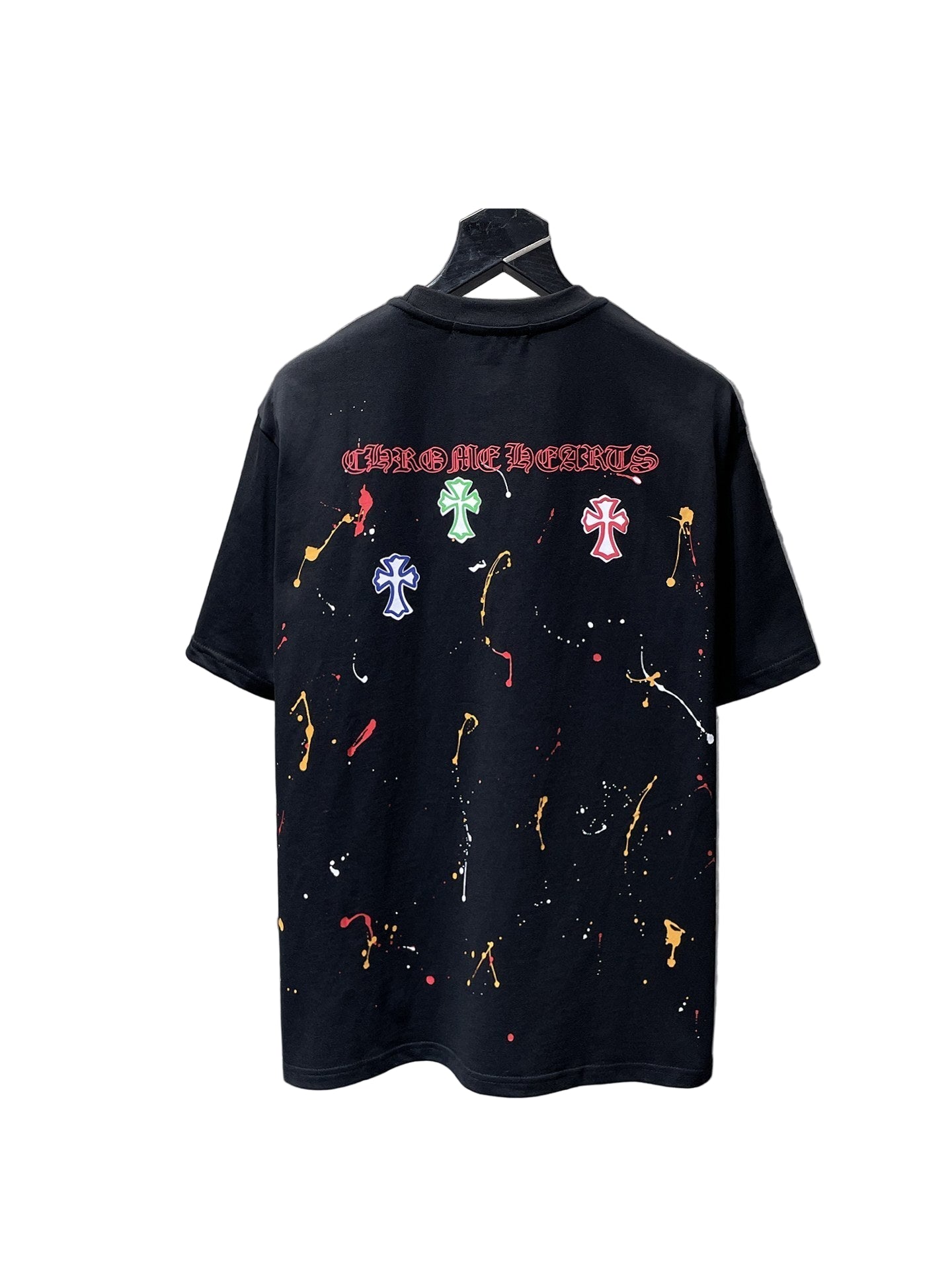 Multi-Color Cross Graphic T-Shirt – Black Streetwear Tee - TruVybe Essentials