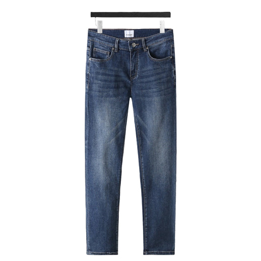 Luxury Embroidered Denim Jeans – Blue Regular Fit with Logo Patch