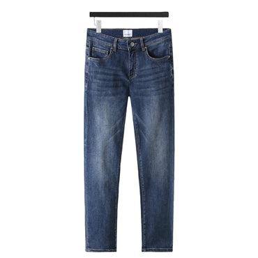 Luxury Embroidered Denim Jeans – Blue Regular Fit with Logo Patch