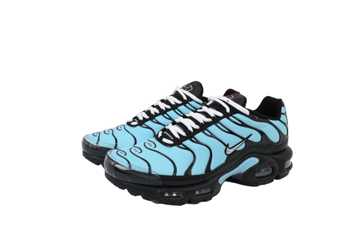 Blue and black sneakers 