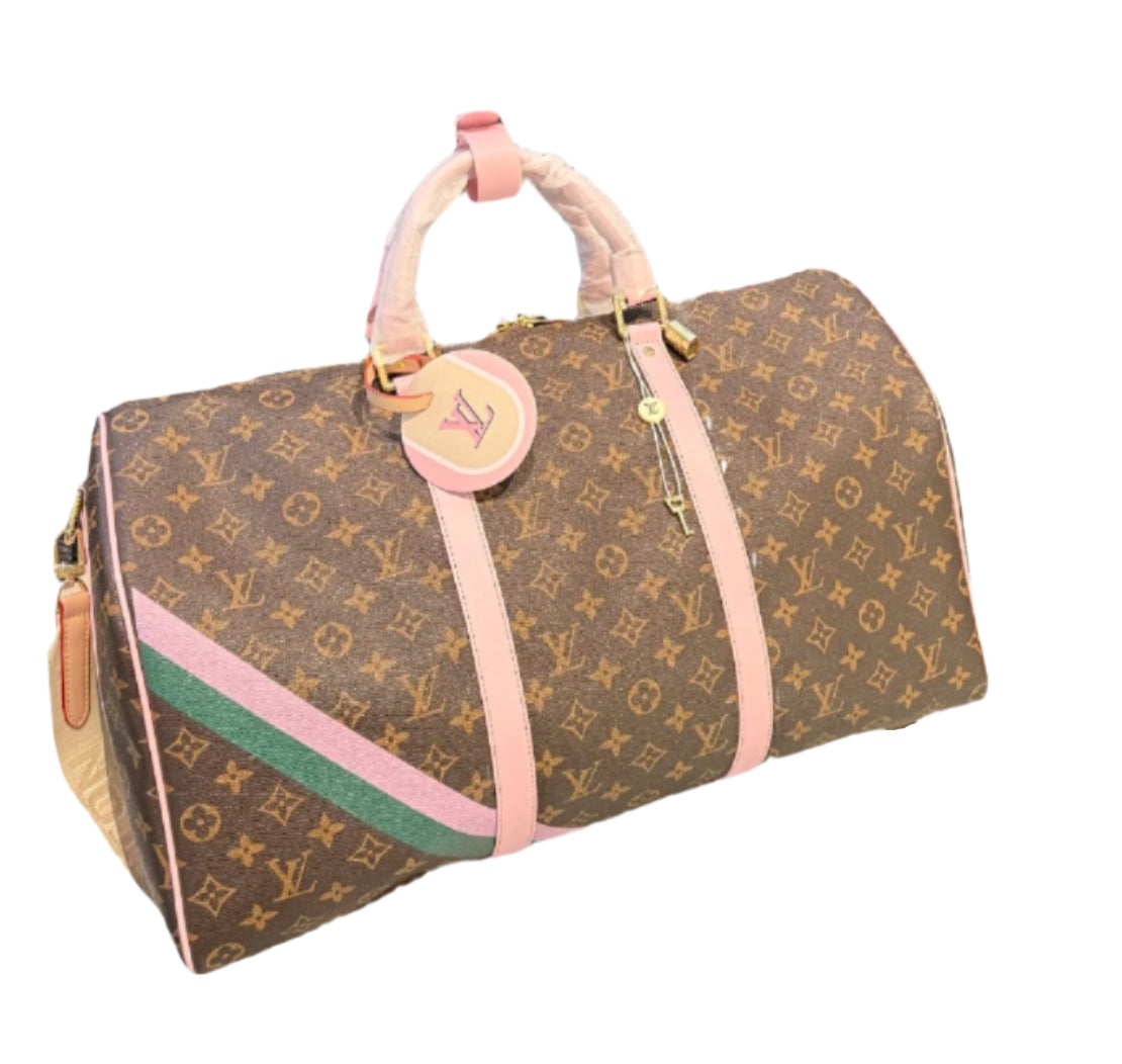 Keepall Bandoulière 50 – Pink Monogram Canvas Travel Bag