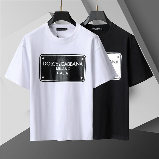 Black & White Graphic Motif Cotton Jersey Tee — Regular Fit