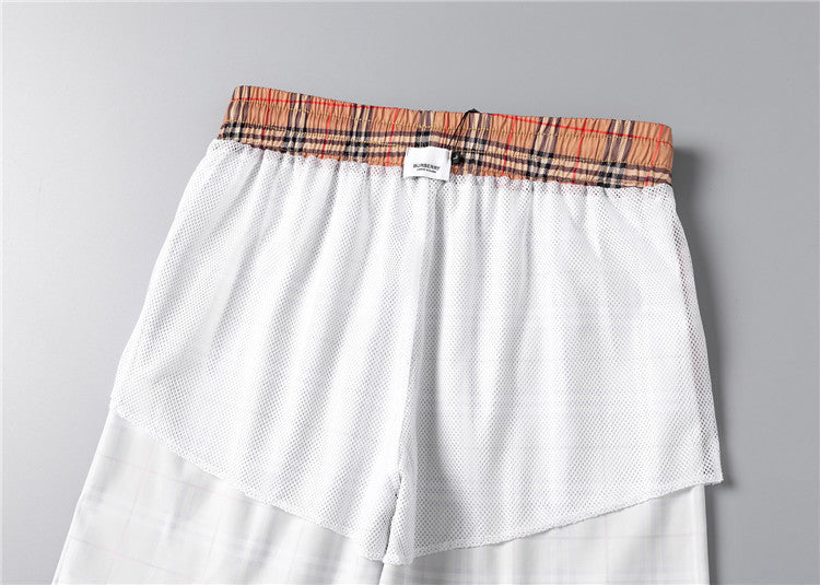 Classic Plaid Drawstring Swim Shorts | Quick Dry Summer Beach & Pool Trunks