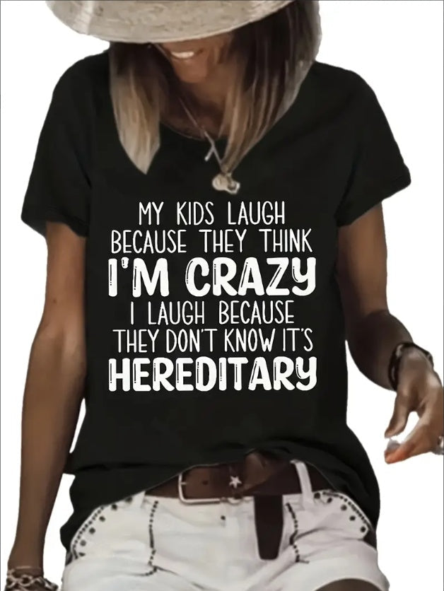 Women’s Vibrant Letter‑Print Crew‑Neck Tee