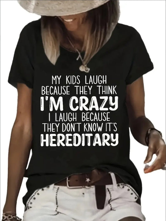 Women’s Vibrant Letter‑Print Crew‑Neck Tee