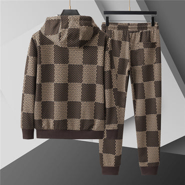 Brown Zip-Up Hoodie & Drawstring Jogger Set