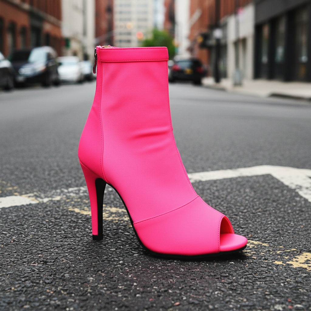 Women’s Peep Toe Stiletto Boots | High Heel Fishmouth Boots